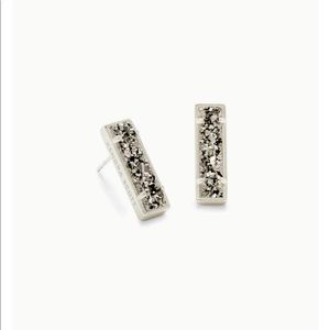 NWT Kendra Scott Lady Studs silver w/silver druse